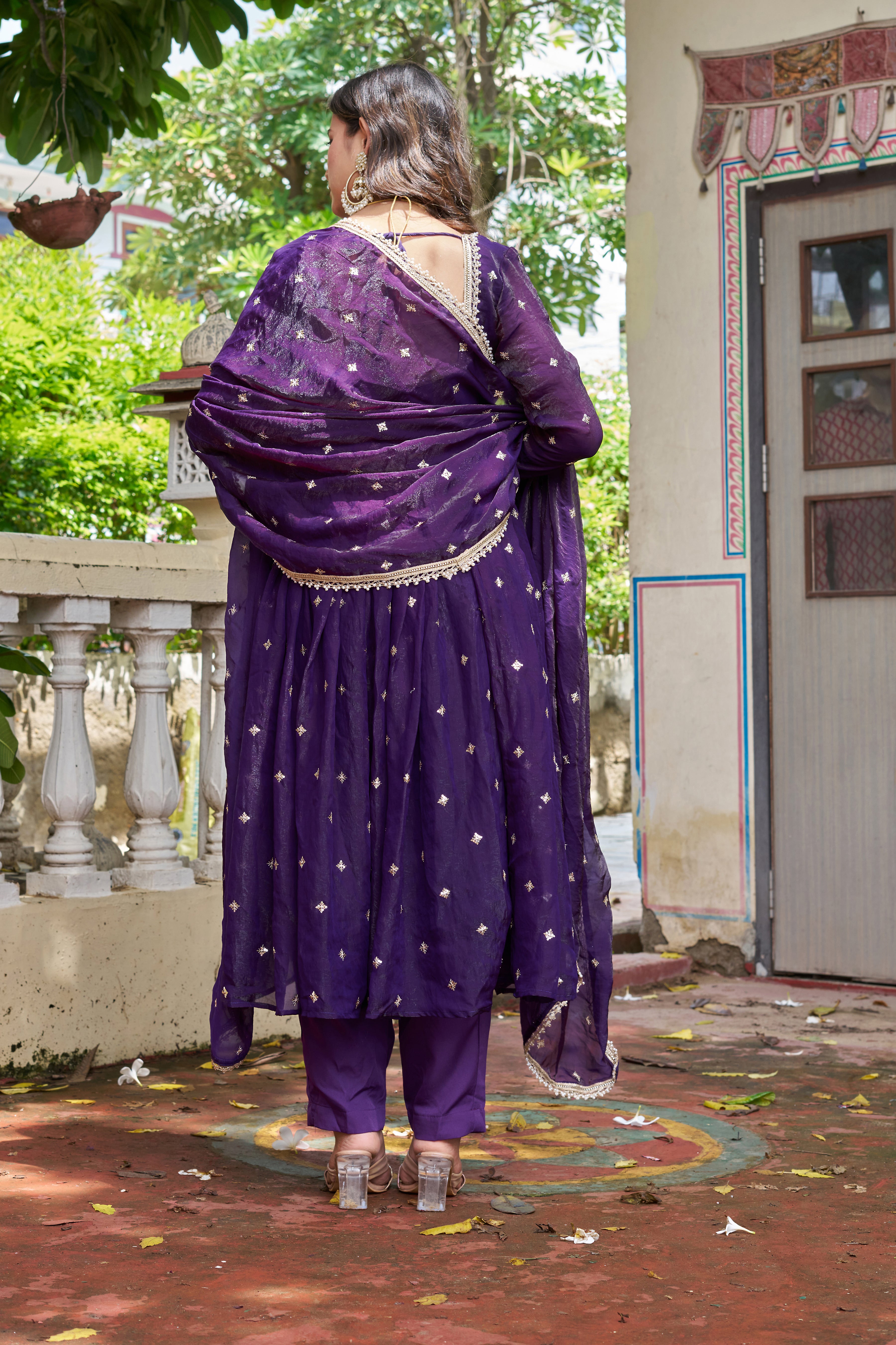Royal Purple Anarkali Set