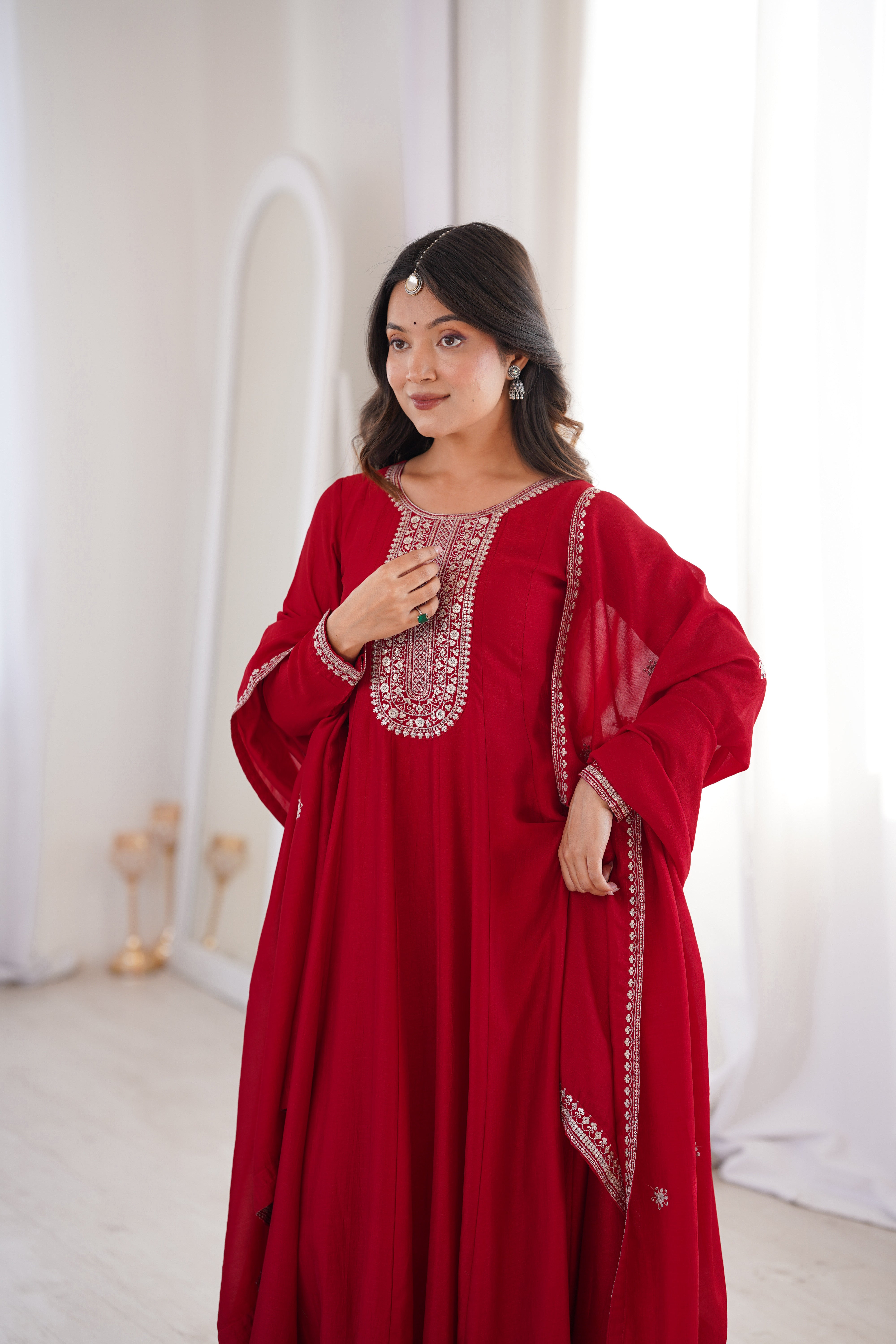Party Wear Designer Anarkali Women Gown with Dupatta Suit