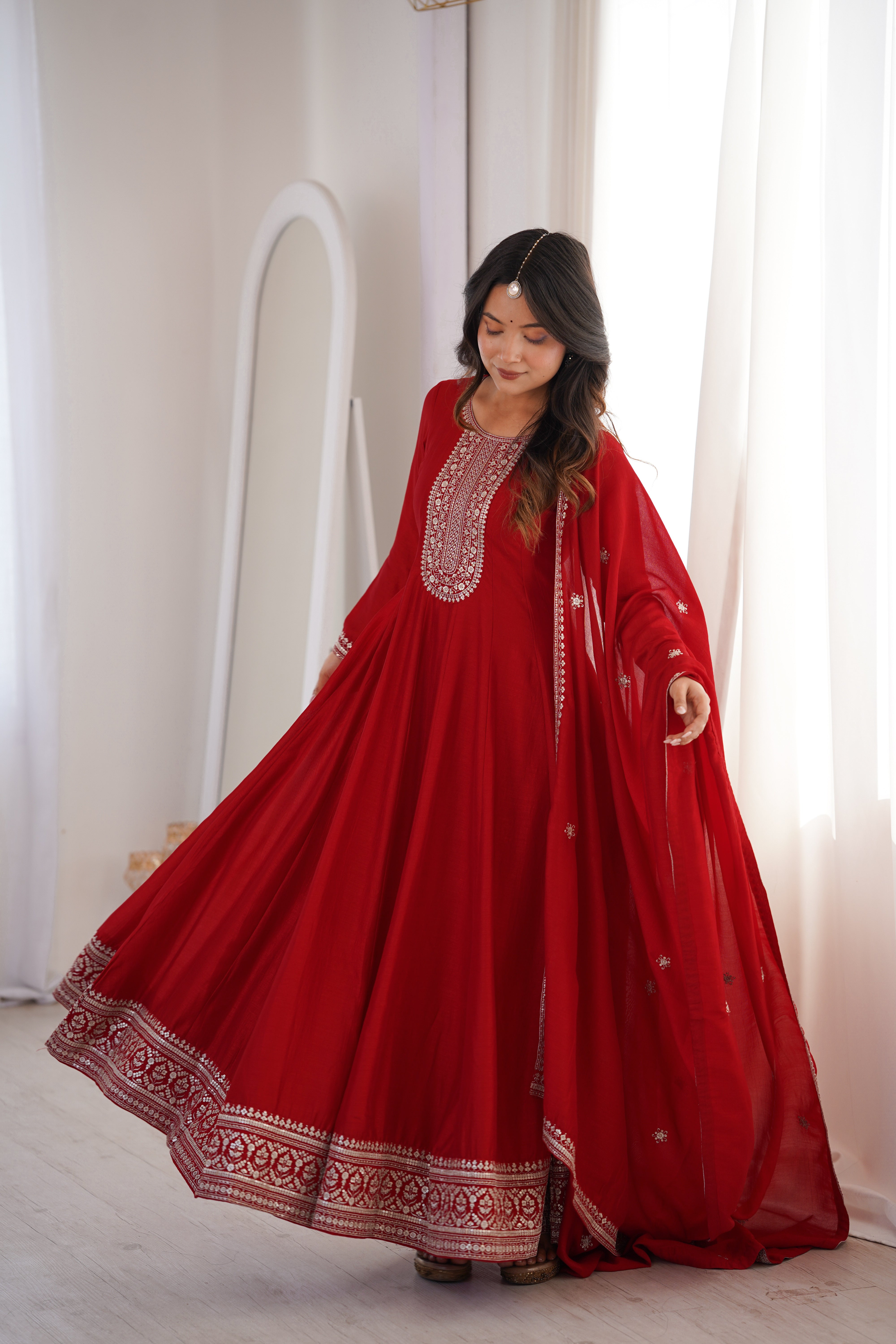 Party Wear Designer Anarkali Women Gown with Dupatta Suit