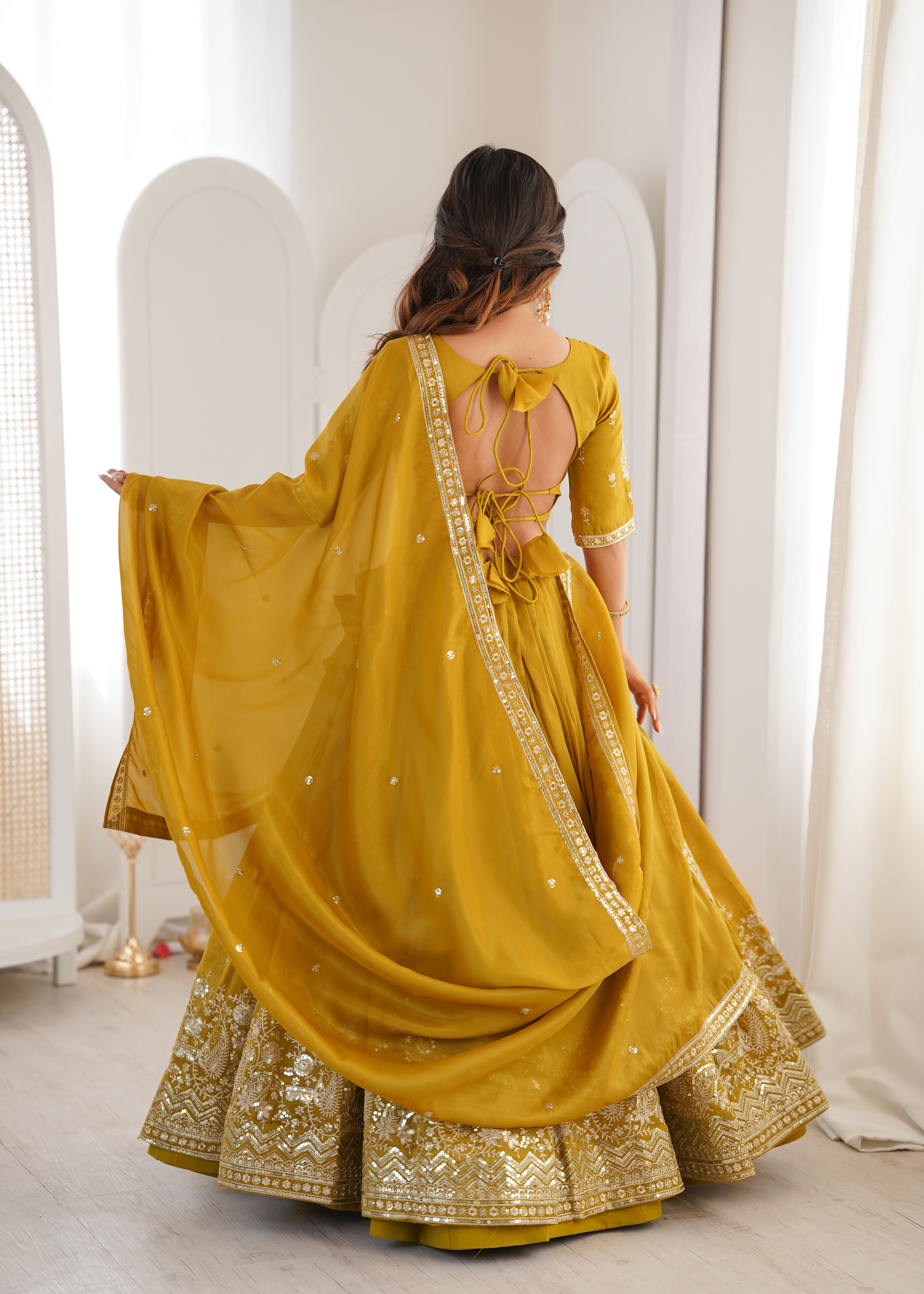Embroidered Lehenga Set with Elegant Dupatta