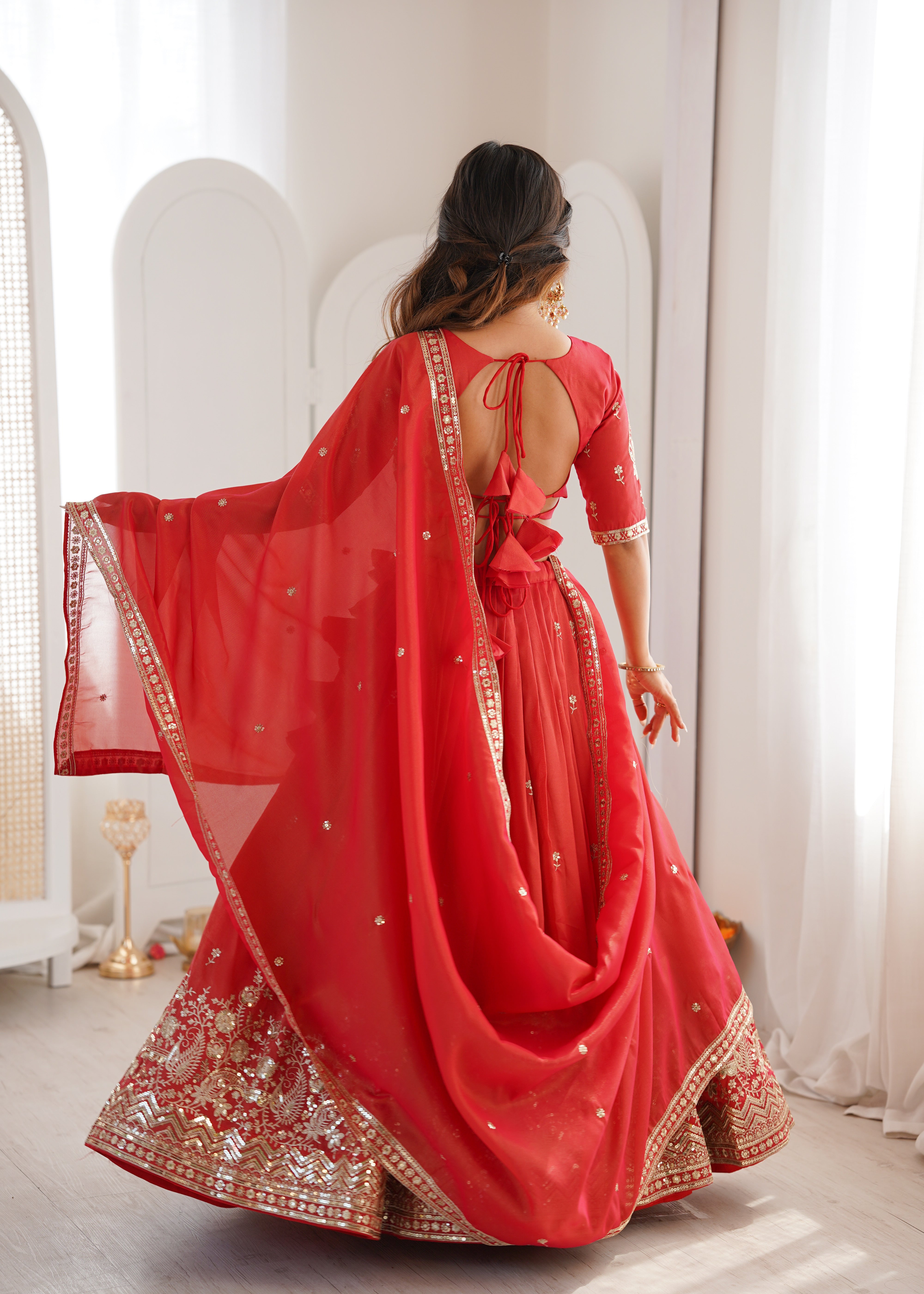 Embroidered Lehenga Set with Elegant Dupatta