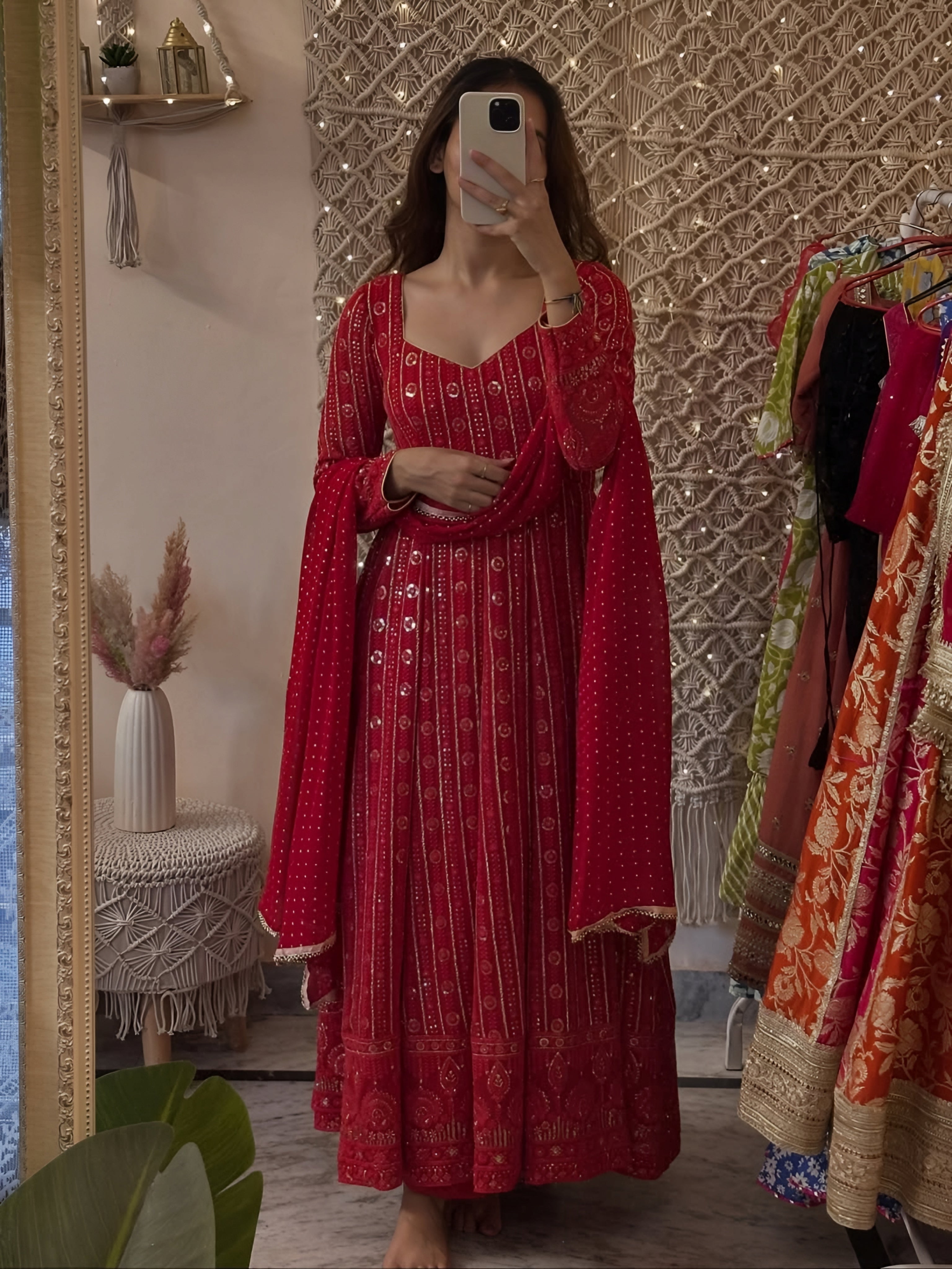 Stunning Anarkali Suit Set with Dupatta – Embroidered Festive & Wedding Wear