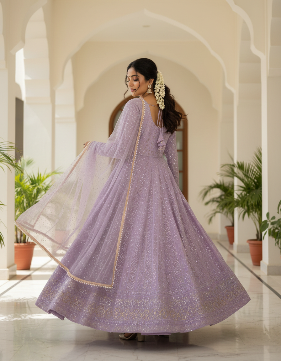 Lucknowi Special Premium Readymade Anarkali SuitSet