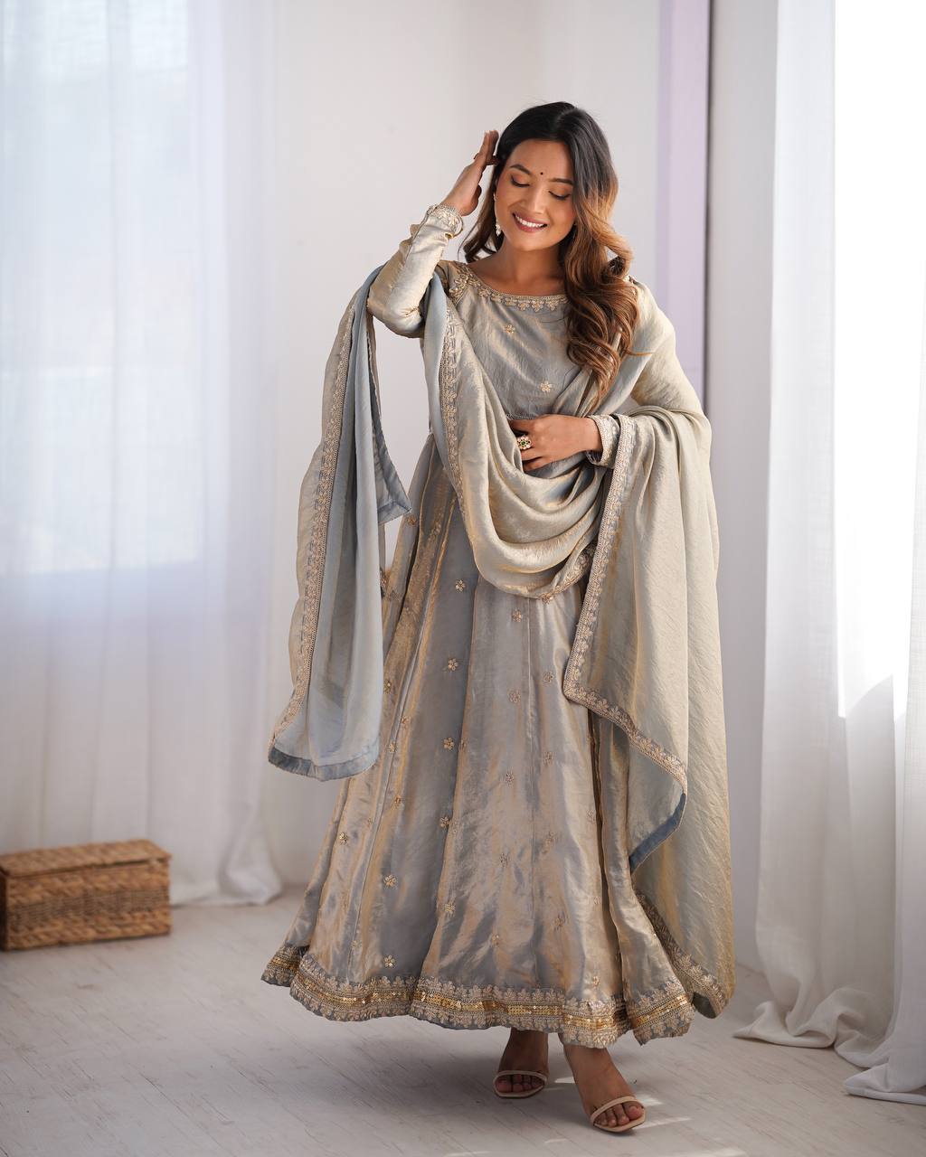 Royal Embroidered Anarkali Suit Set with Dupatta – Elegant Festive & Wedding Wear