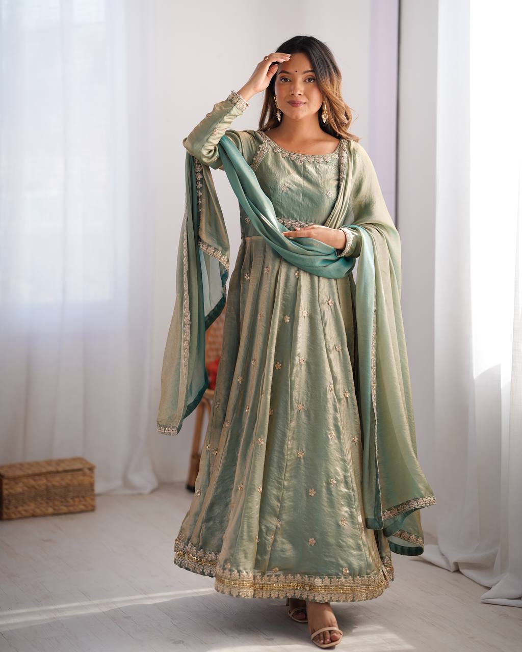 Royal Embroidered Anarkali Suit Set with Dupatta – Elegant Festive & Wedding Wear