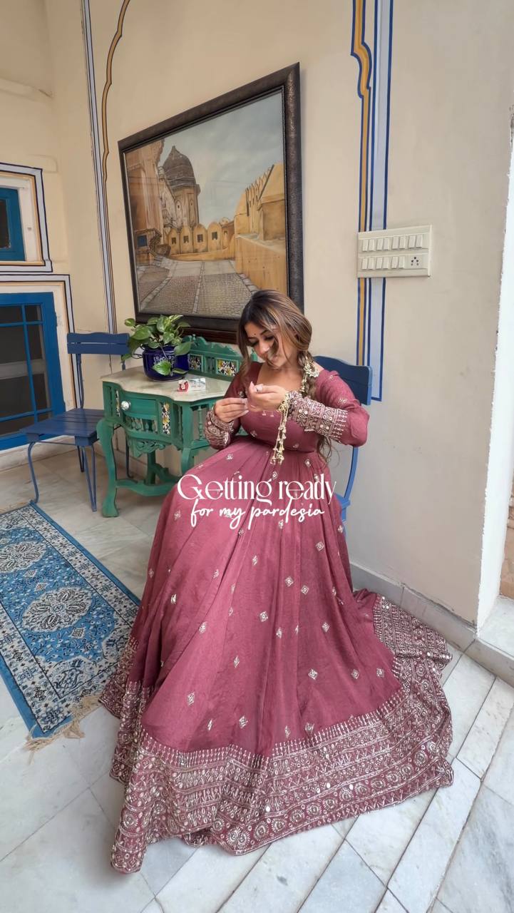 Designer Party Wear Gown with Pant Set for Women