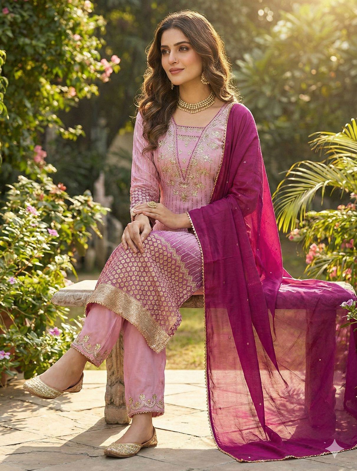 pink dress for eid Modern Eid Wear for Women in Pastel Purple Party Gown Maxim Creation