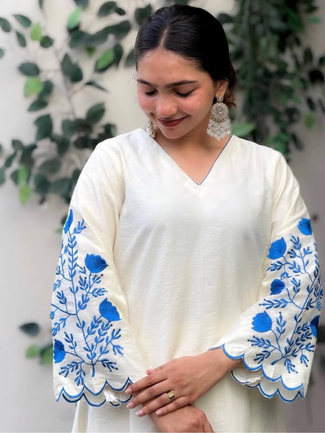 White Embroidered Doria Suit Set