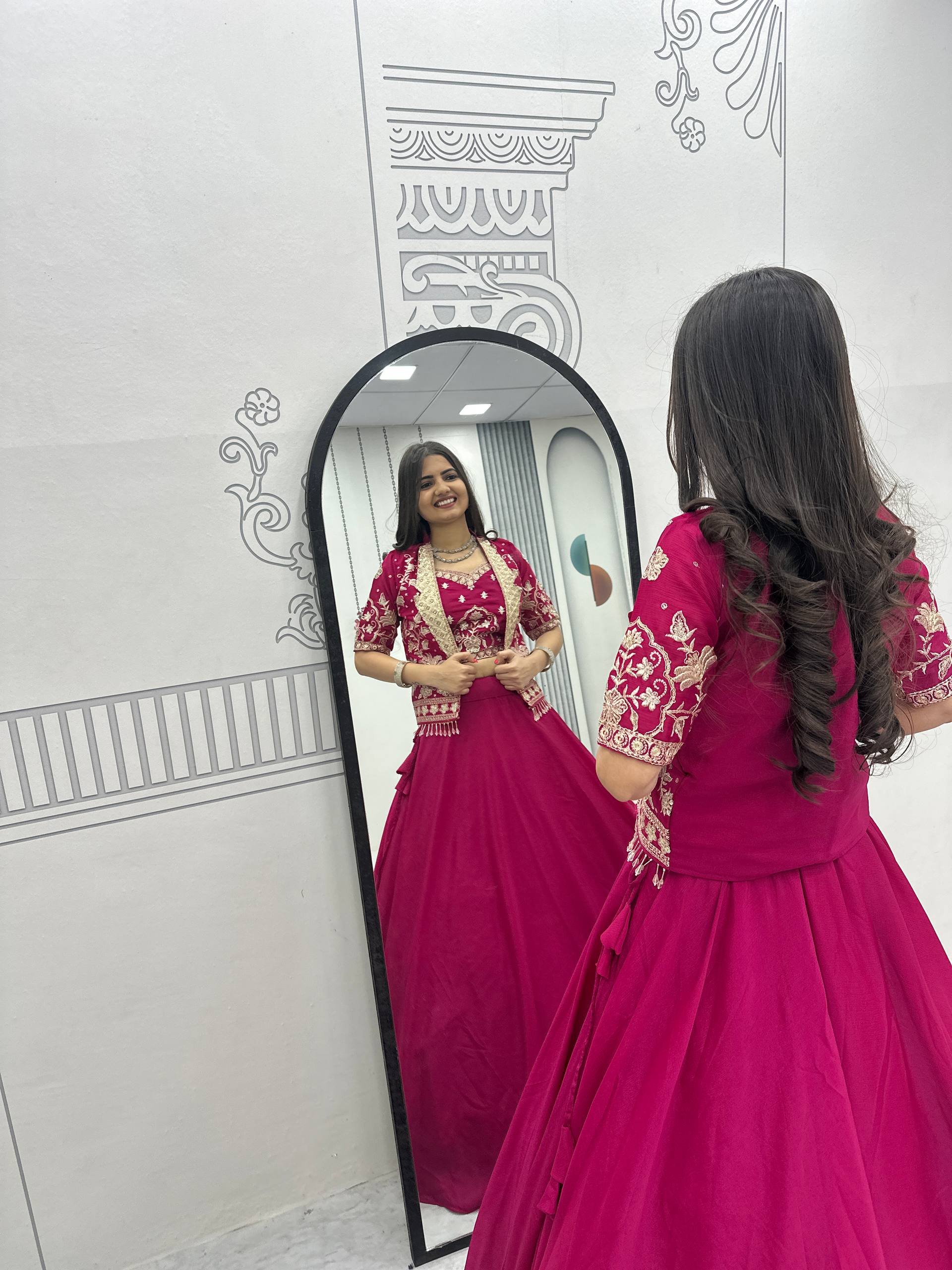 Elegant Embroidered Lehenga Choli with Designer Jacket for Women | Festive & Wedding Wear