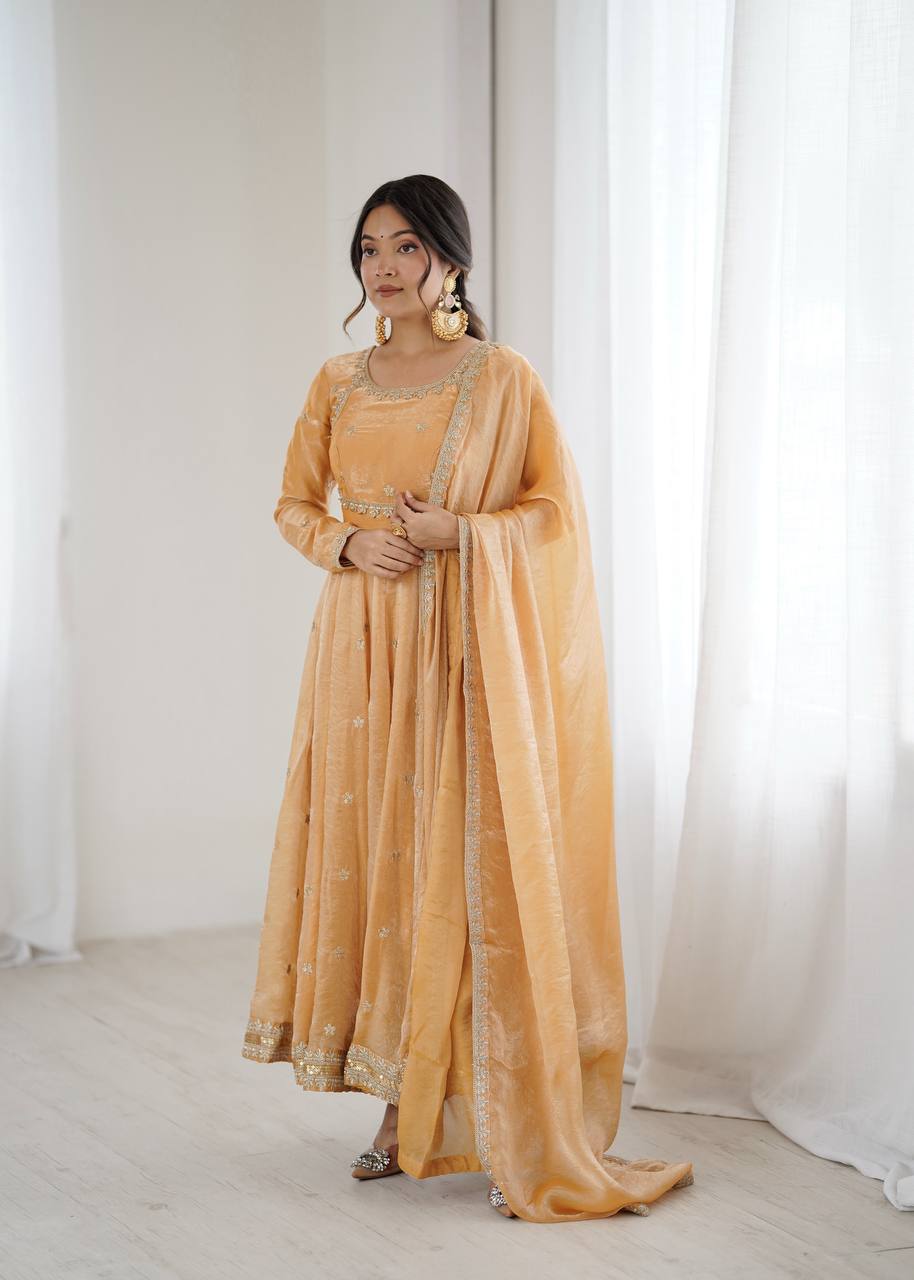 Royal Embroidered Anarkali Suit Set with Dupatta – Elegant Festive & Wedding Wear