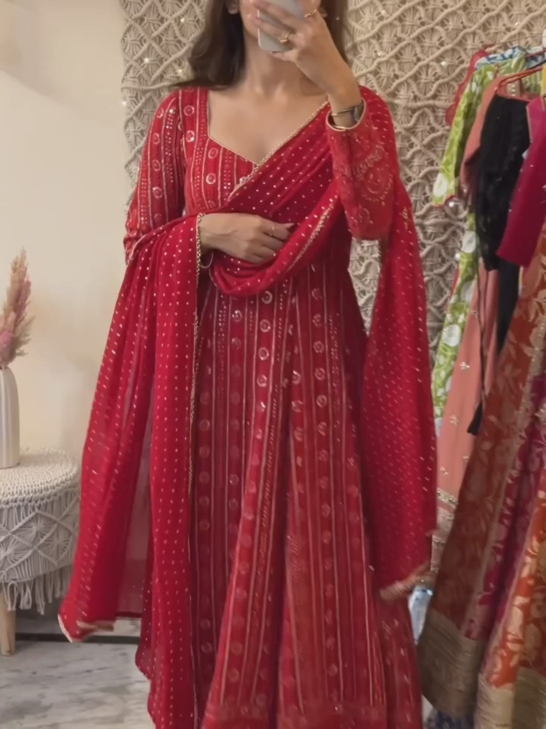 Stunning Anarkali Suit Set with Dupatta – Embroidered Festive & Wedding Wear