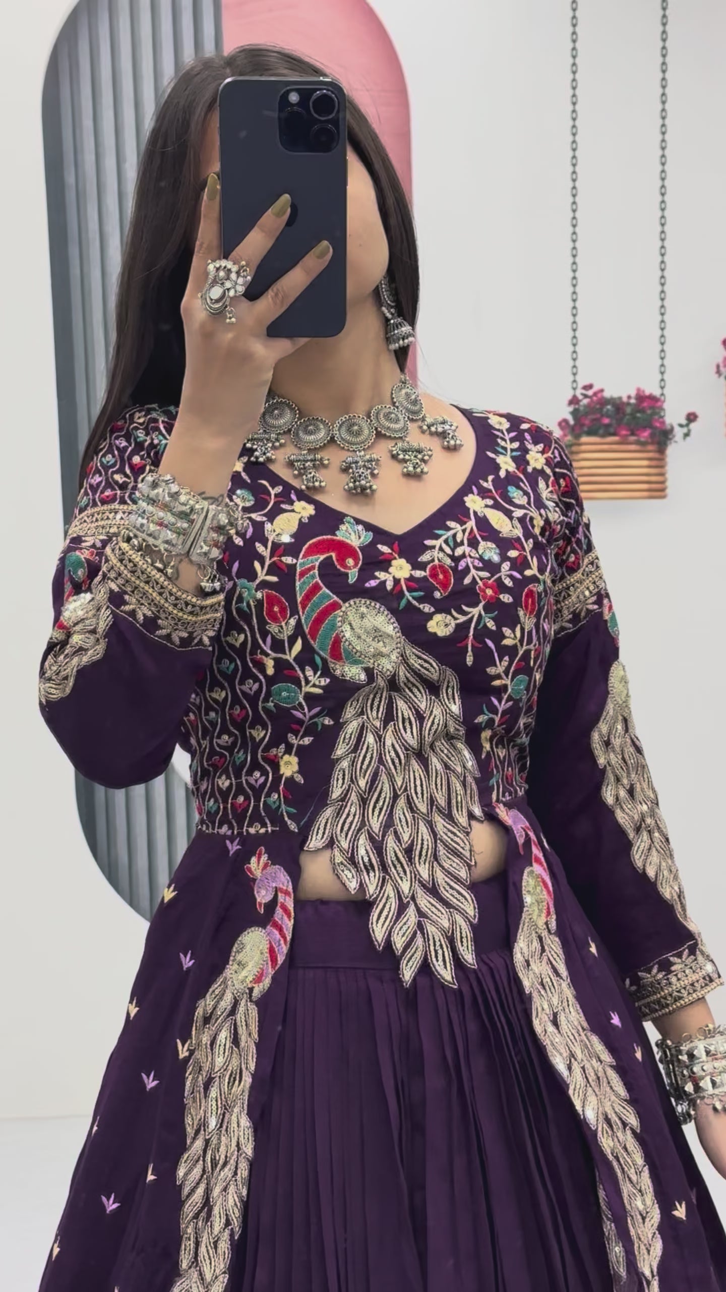 Premium Quality Heavy Traditional Crop Top with Shrug With Color