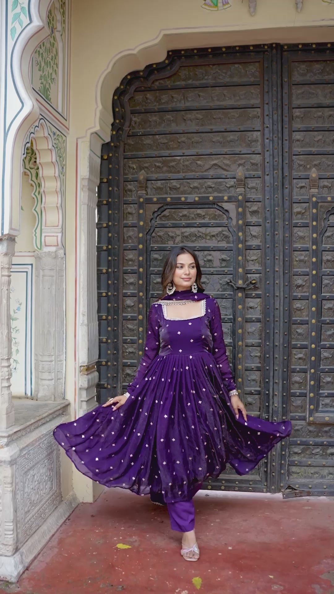 Royal Purple Anarkali Set