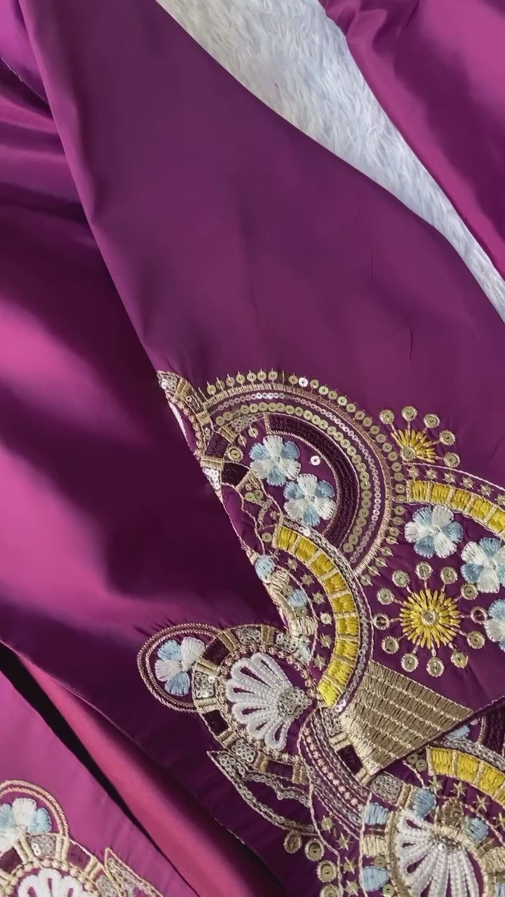Blue Pre Draped Ready to Wear Saree With Heavy Embroidery Jacket One Minute Saree
