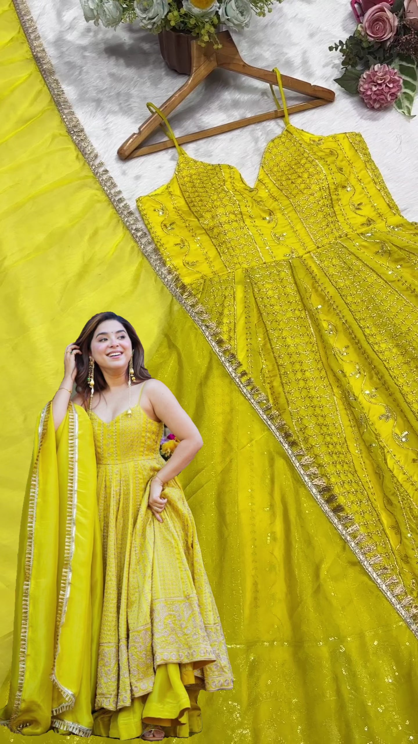 PREMIUM READYMADE ANARKALI SUIT SET (3 PCS)