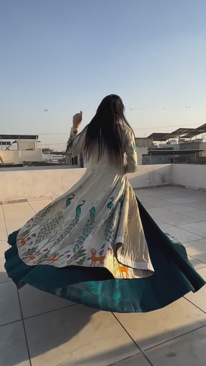 ✨ Elegant Peacock Print Lehenga Set ✨